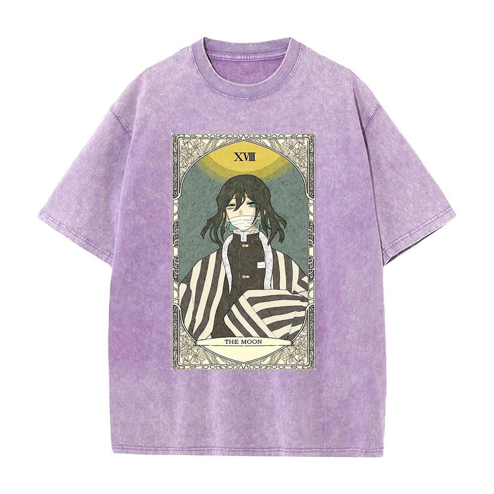 Demon Slayer Iguro Obanai Graphic Tshirt Men Women Clothing Short Sleeve Cotton T-shirts Vintage Washed Tee Harajuku T Shirt