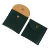 Leather Jewelry Storage Pouch: Dustproof Snap Button Bag for Necklace, Ring, Earring with Print Logo