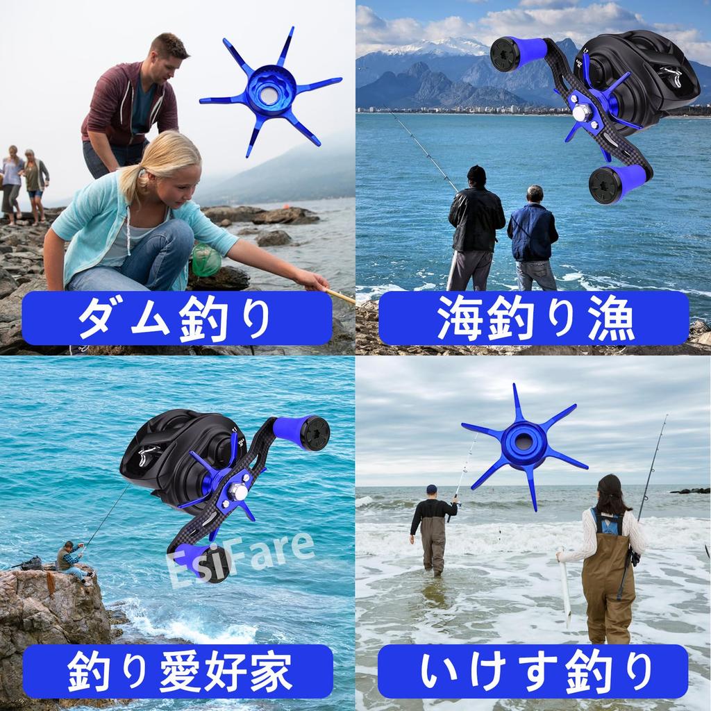 EsiFare Aluminum Star Drag for Ambidextrous Baitcasting Aluminum Star Drag for Daiwa Custom Compatible with Six Arms Daiwa, 6.3g, Ultra-Lightweight,