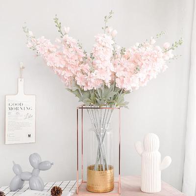 Flocked 2-Fork Delphinium Hyacinth Silk Flower  for Weddings or Home Decor