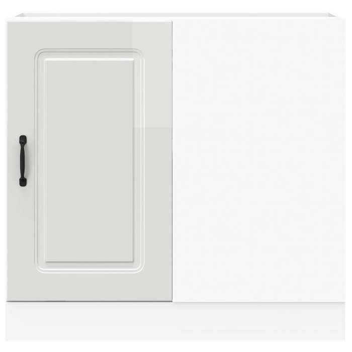 VidaXL Kitchen Cabinet Kalmar Glossy White Engineered Wood, Sink Cabinet, Kitchen Cabinet with Drawer 854320