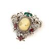 Vintage Victoria Head Brooch Ladies Vintage Gold Resin Rhinestones Ethnic Banquet Lapel Jewelry Party Gift
