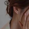 Trend Edelstahl Lange Draht Quaste Gewinde Kette Stern Anhänger Tropfen Ohrring frauen Ohr Linie Gerade Hängen Ohrringe Schmuck