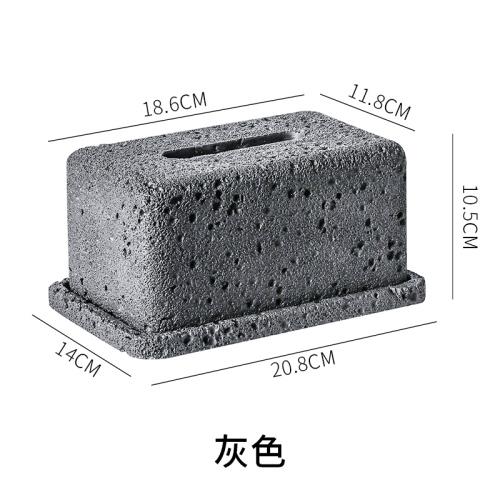 

European Style Cement Tissue Box Restaurant Coffee Table Storage Removable Rectangular Tissue Box Rack Kitchen Decoration Modern сірий колір