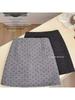 2026 Spring Retro High-Waisted Polka Dot Wool A-Line Skirt - Korean Style, Slimming, Anti-Exposure