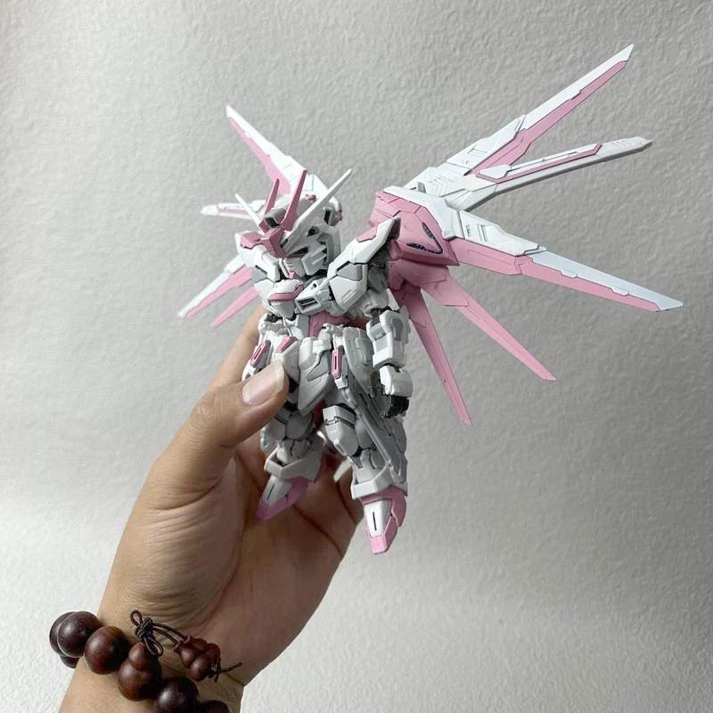 Repaired Ver MGSD Strike Freedom Fighter Sakura Pink Matte Finish Assembly Model Kit Gunpla Action Figure Collect Toy Boys Gifts