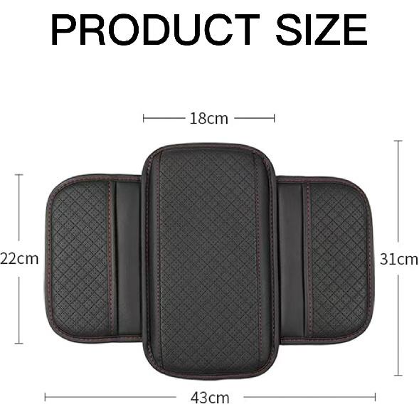 Upgraded Universal Car Center Console Cover for Sedans, Microfiber Leather Armrest Cover with Storage Bags, Comfortable and Durable Interior