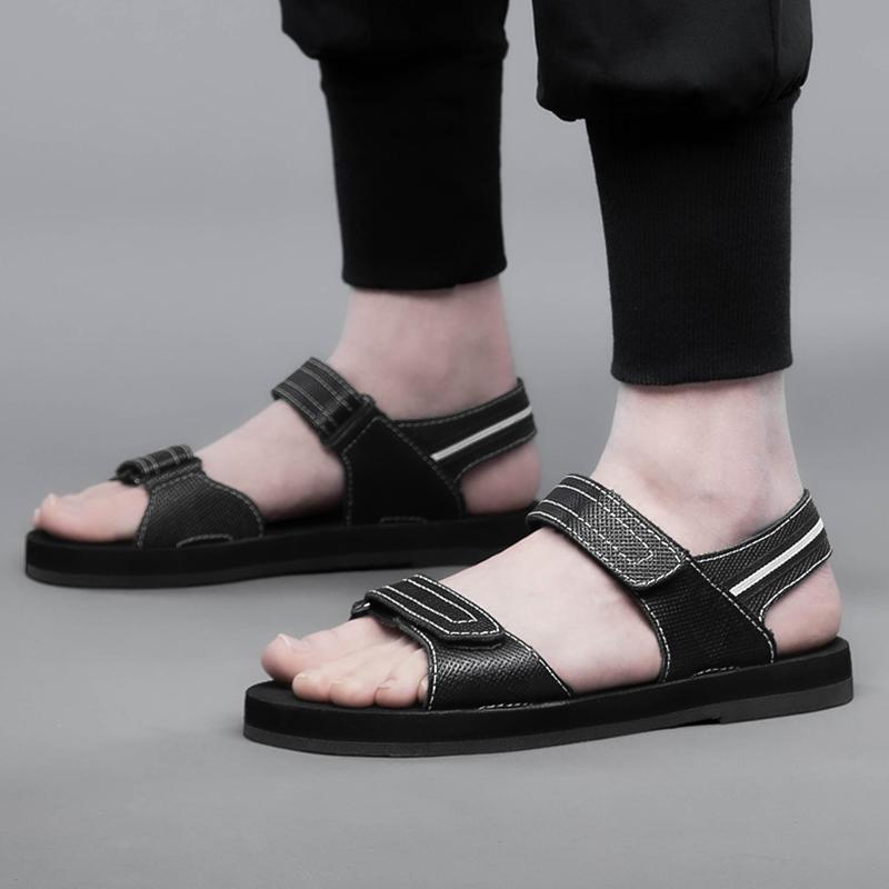 Large Size Handmade Genuine Leather Men Sandals Summer Men Beach Sandals