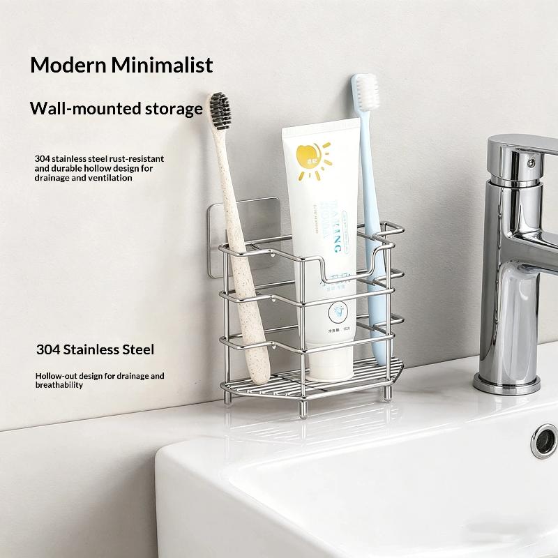 Home Bathroom Toothbrush Holder Rack 201 Stainless Steel Efficient Use