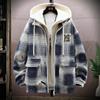 Men's Hooded Plaid Jacket - Spring/Fall/Winter Cotton Outerwear for Teens and Students