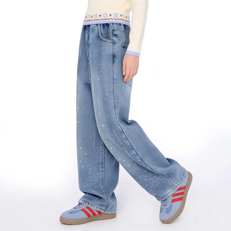 Hello Kitty Girls' Starburst Denim Wide-Leg Jeans