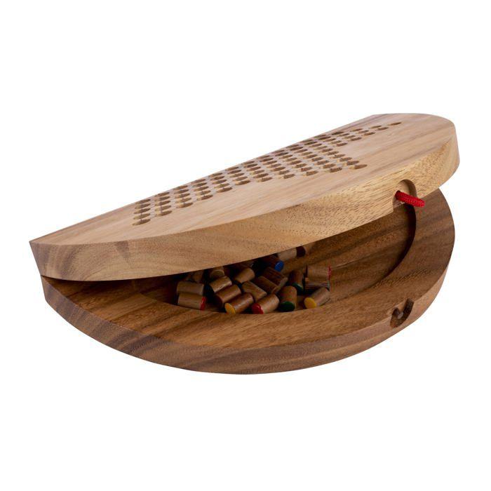 Jeu de société en bois - ENGELHART - Engelhart - XL 32 cm - Plateau pliable coffret - 60 pions multicolores