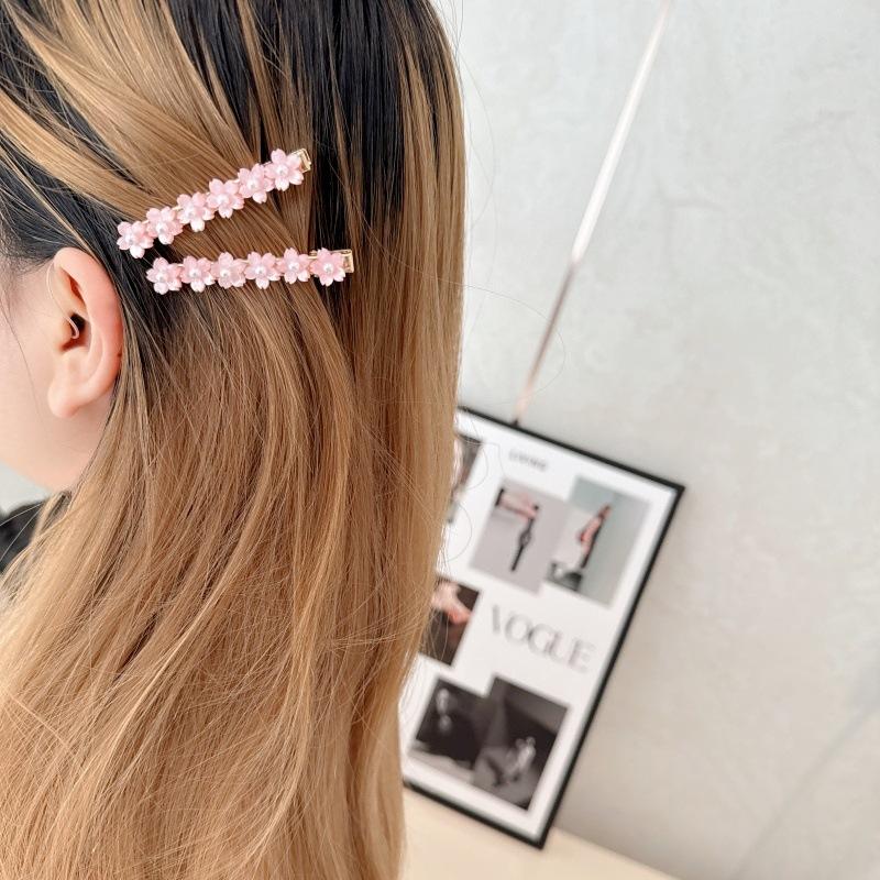 New Model Sweet Style Small Flower Diamond-Encrusted Side Hairpin, Fresh and Simple Hair Clip, High Quality