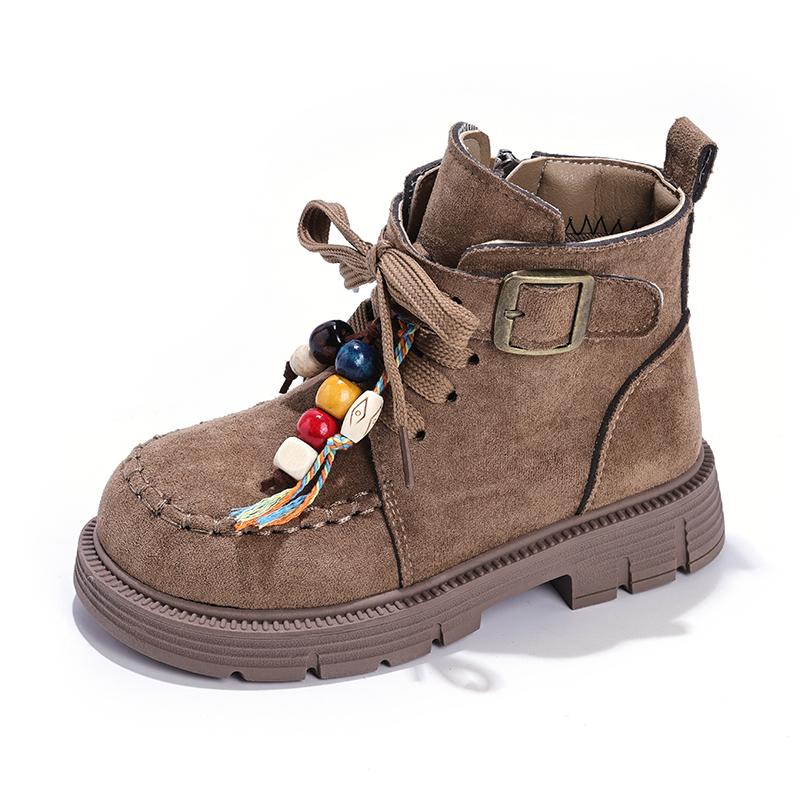 Children's Boy's Girl's Western Style Winter New Breathable Non-Slip Comfortable Low-Heel Flat-Heel Boots
