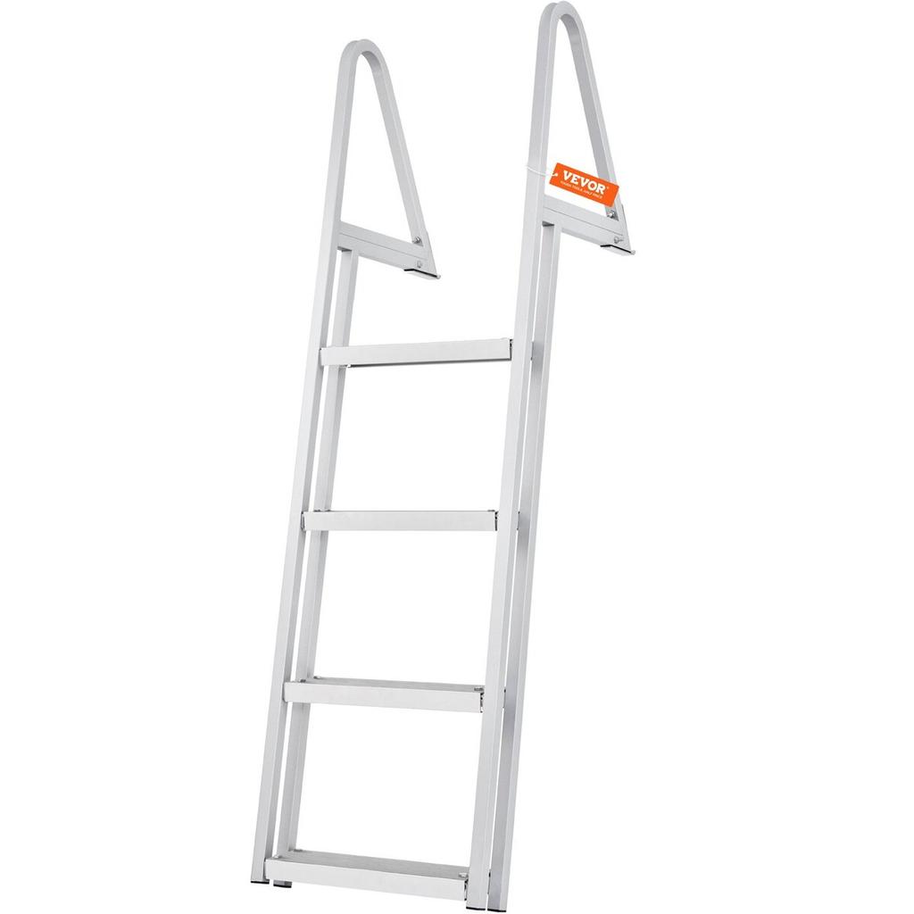 Aluminum Dock Ladder Boat Dock Ladder Removable 4 Steps with 350lbs Load