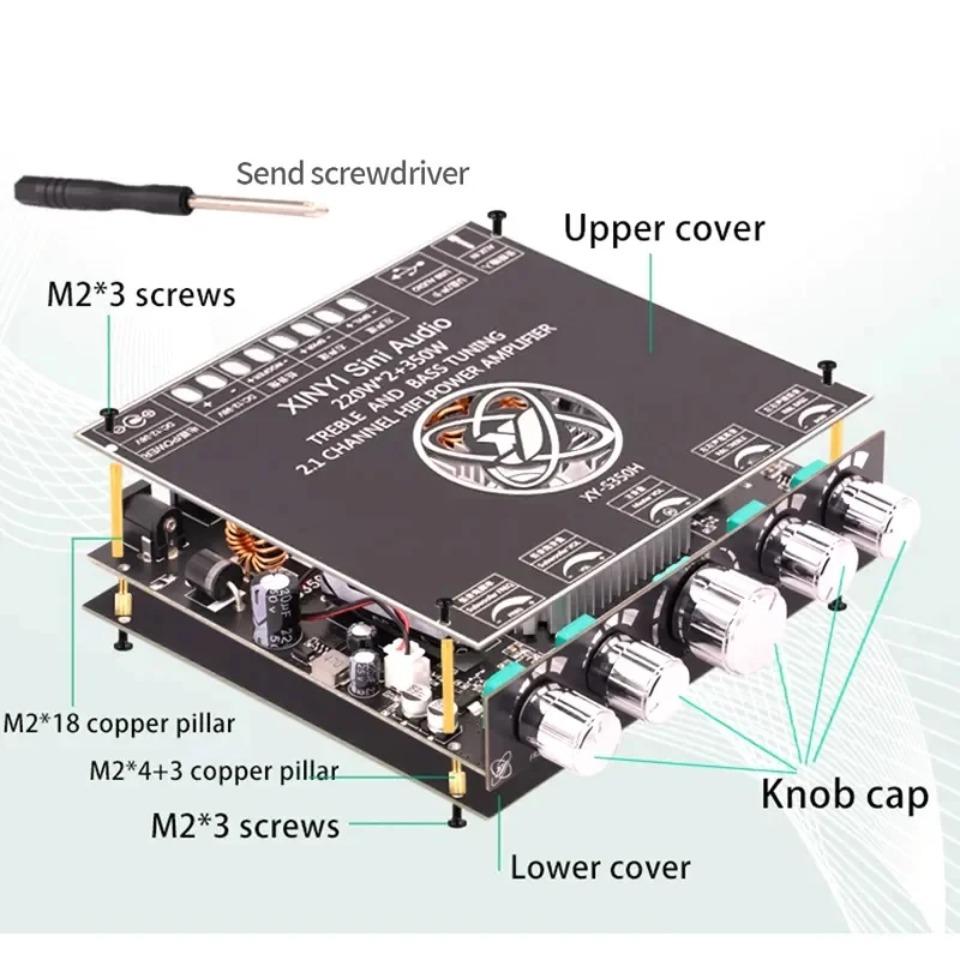 S350H TPA3251D2 Bluetooth 5.0 Amplifier Board 2.1 Channel Power Audio Stereo Subwoofer 220WX2+350W TREBLE Bass AMP