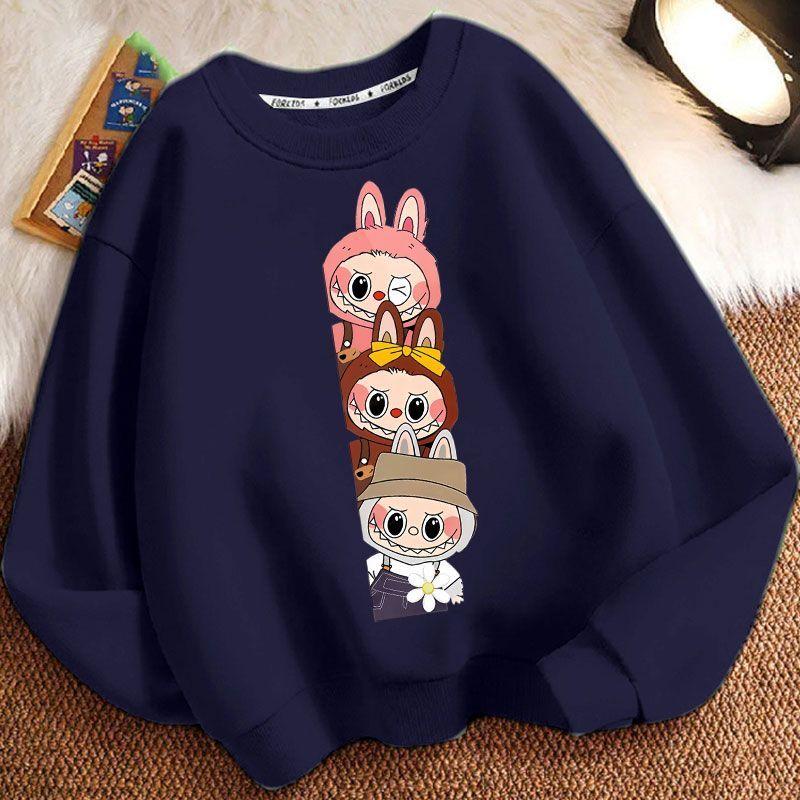 Children's Fashion Sweatshirts, Loose Long-sleeved Sweatshirts for Boys and Girls in Spring and Autumn