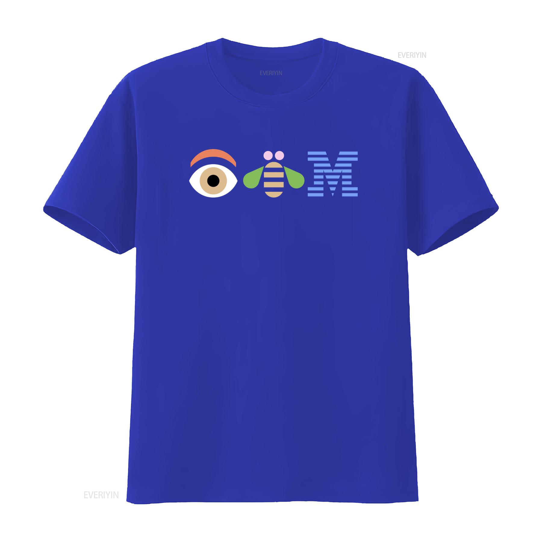 IBM Computer Logo Auge Biene M Technologie T-Shirt Größe Medium Cooles Design für Technikliebhaber vintage Gewaschen Grafik Bequem XL