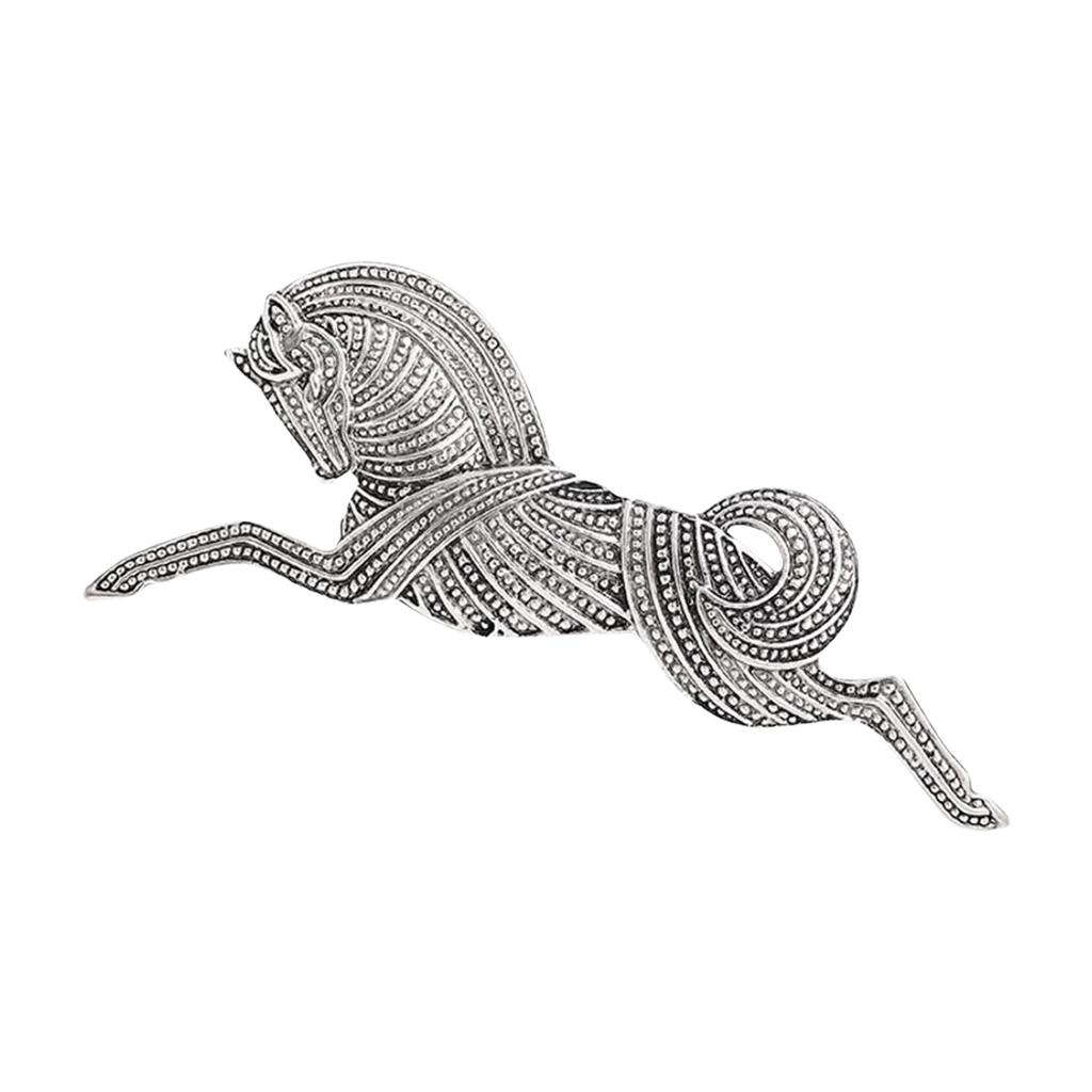 Fashionable Vintage Styles Alloy Horse Brooch Accessory Portable for Women Unisex Designs Casual Pin Special Gifts