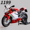1:12 1199 V4S Rennmotorrad Modell Spielzeugauto Legierungskörper Stoßdämpfung Ton Licht Freilaufende Räder Motor Modelle Kinder Urlaubsgeschenk