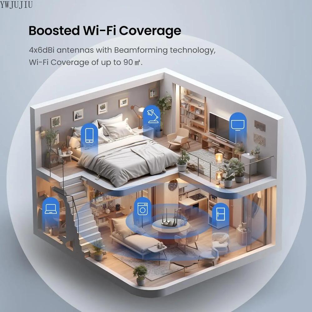 Tenda AC8 5.0 AC1200 Dual-band Gigabit Wireless Router WiFi Support IPV6 Home Coverage Dual Band Smart APP Router 1200mbps