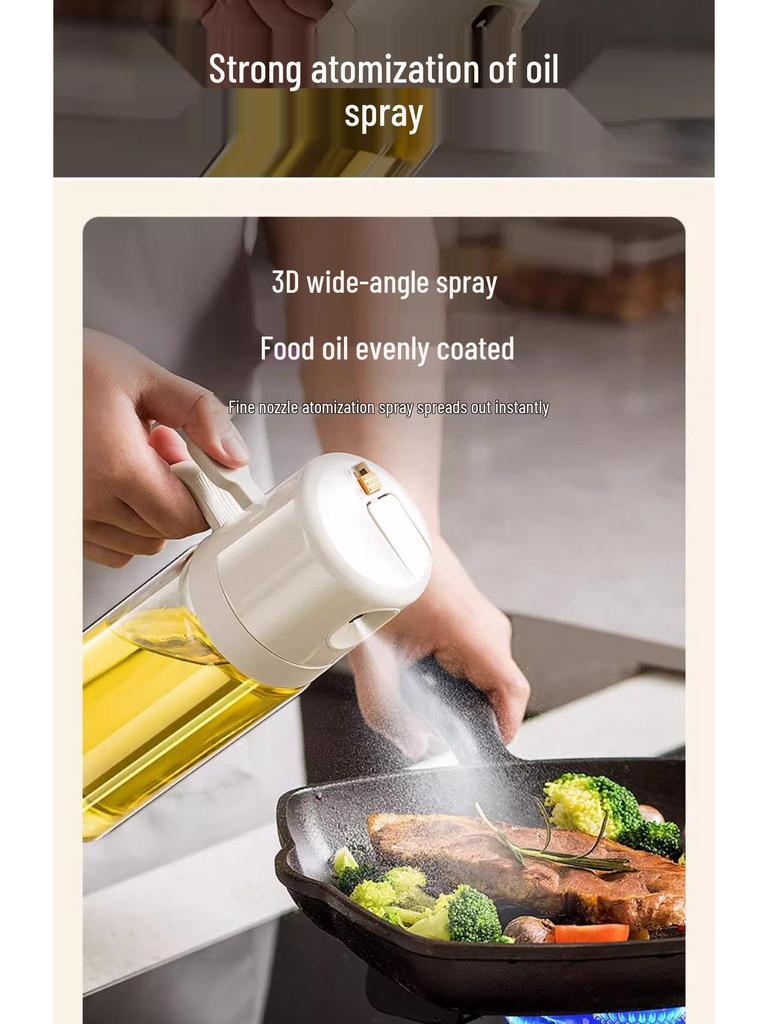 Multifunctional Glass Oil Sprayer & Pourer - Food-Grade, Leak-Proof Kitchen Bottle for Seasoning