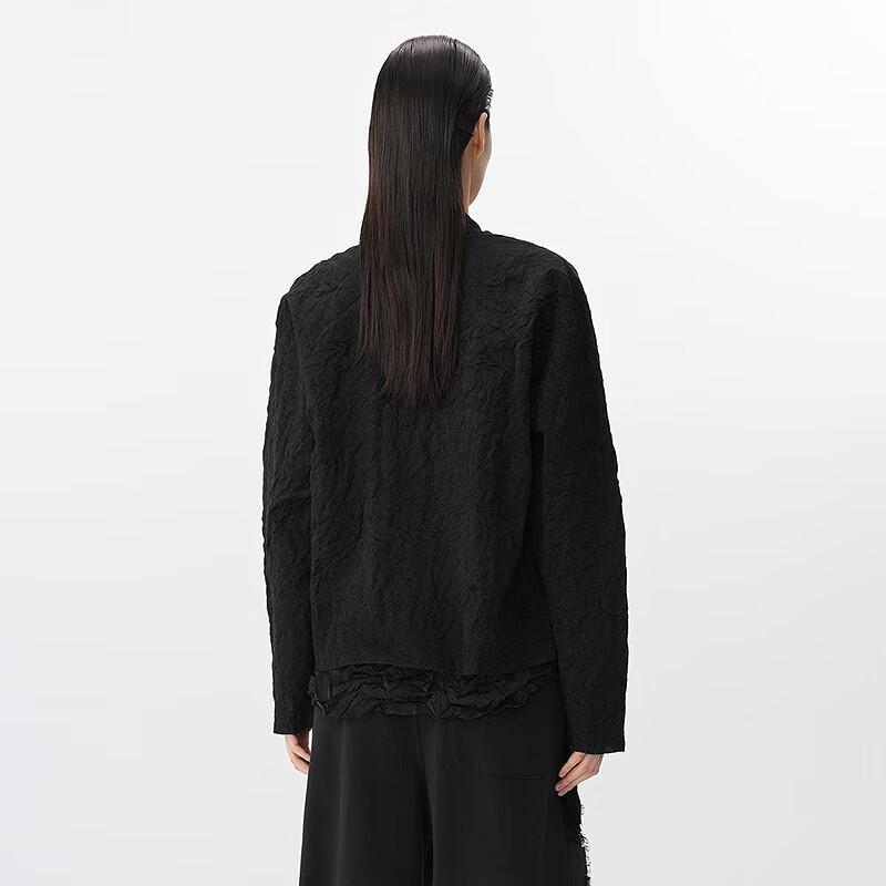 JNBY 2025 Spring Loose Round Neck Open Front Knit Cardigan