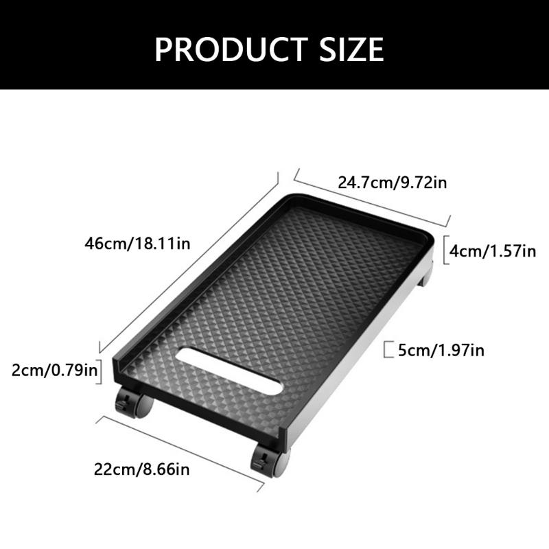 Carbon Fiber PC Case Holder Cart Mobile Adjustable Computer CPU Holder 20kg Weight Capacity