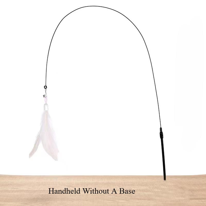 Interactive Cat Toy Handfree Cat Stick Playing Kitten Playing Teaser Wand Toy Suction Cup Bird/Feather Cat Wand Pet Supplies
