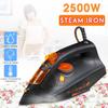 Steam Iron for Clothes 4 Level Adjustable Vertical Electric Irons Self-Cleaning Travel Portable Ironing Steamer 2500W Black/Red