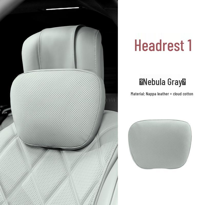 Premium Maybach S-Class Headrest & Breathable Lumbar Support Cushion