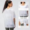 Women's Sports Cover-up Light Breathable Tops Running Loose Short Sleeve Slit Quick-drying Yoga T Shirts