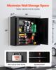 Metal Wall Cabinet, 76.2W x 31D x 76.2H cm, Steel Floating Hanging Storage Cabinet with Locking Doors and Adjustable Shelf for Garage, Basement,