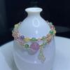Natural Crystal Jewelry, Super Eight Crystal, Amethyst, Hair Crystal Colorful Fluorite Original Double Ring Bracelet.