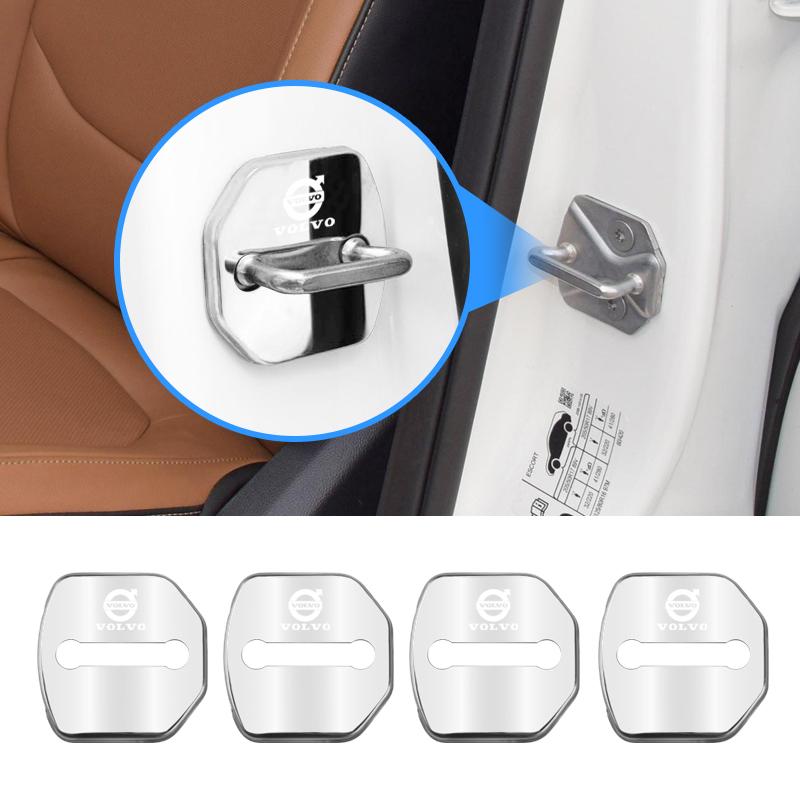 4Pcs Stainless Steel Car Door Lock Cover Rust-proof Accessories For Volvo XC90 V90 V60 XC60 V40 EC40 EX40 S80 S60 S90 C40 XC40 V