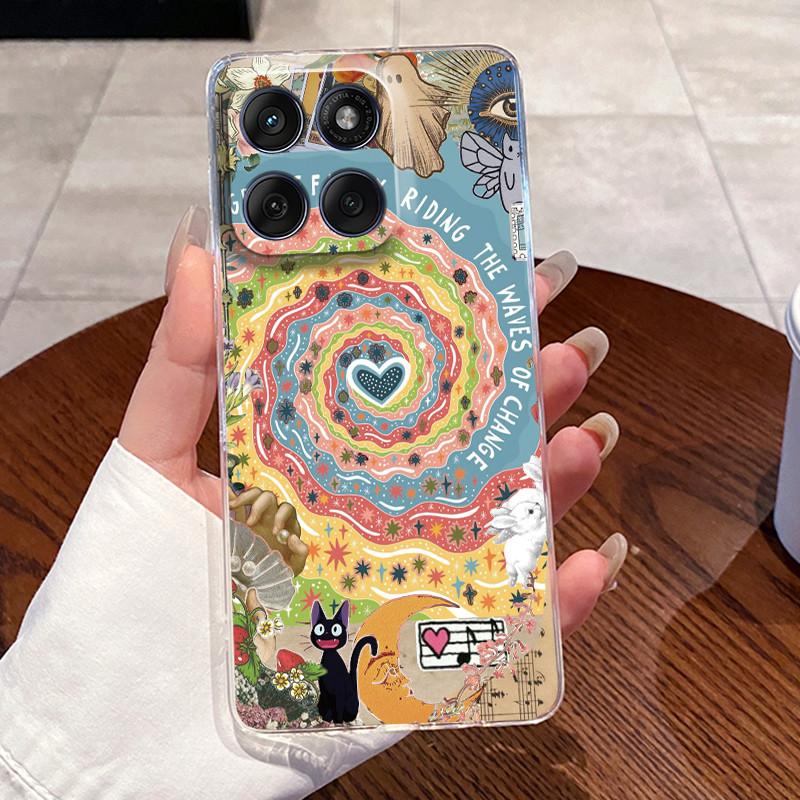 Casing For Motorola Edge 60 Fusion Pro 60s Aesthetic Fashion Cute Cat Astronaut Soft Silicone Back Cover Transparent Phone Case