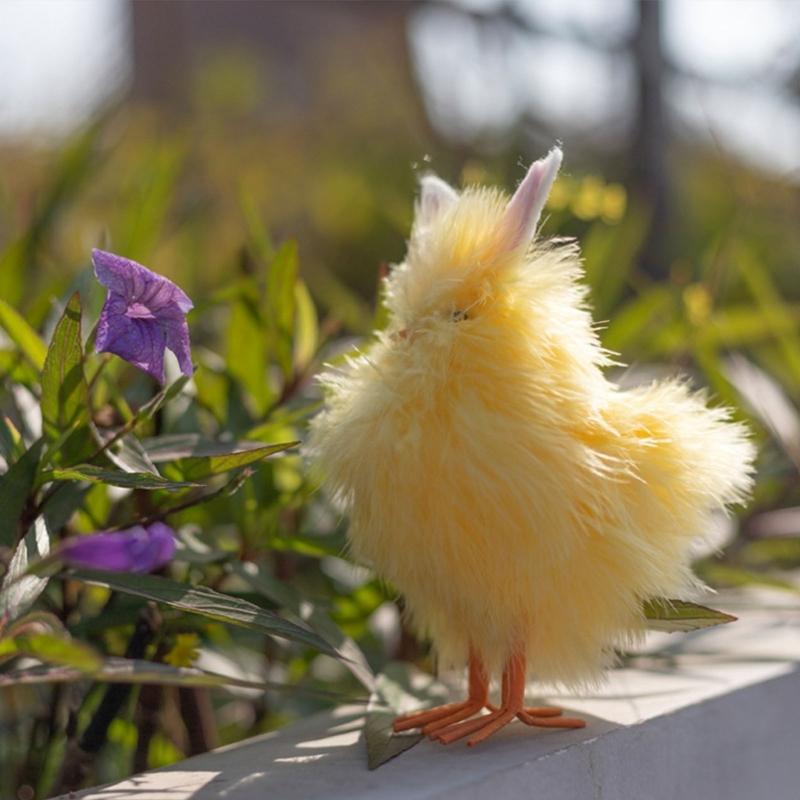 Osterhühner-Dekorationen, künstliche Hühnerfigur, handgefertigtes kleines gelbes Hühnerspielzeug für den Supermarkt