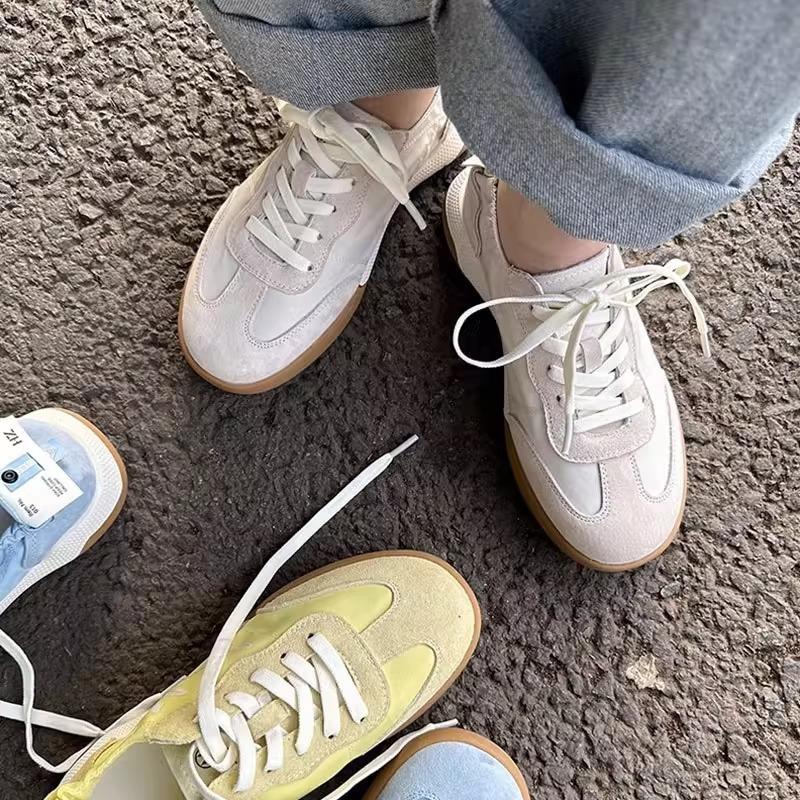 Internet Celebrity Explosion Increases Thick-soled German Training Shoes Women's 2025 Spring New Forrest Gump Shoes Flat-soled Sports and Leisure