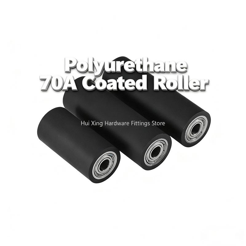 Non Powered Rubber Roller/OD10-50 Polyurethane Coated Roller/Double Bearing Roller/Wear-Resistant Silicone Rubber Driven Wheel