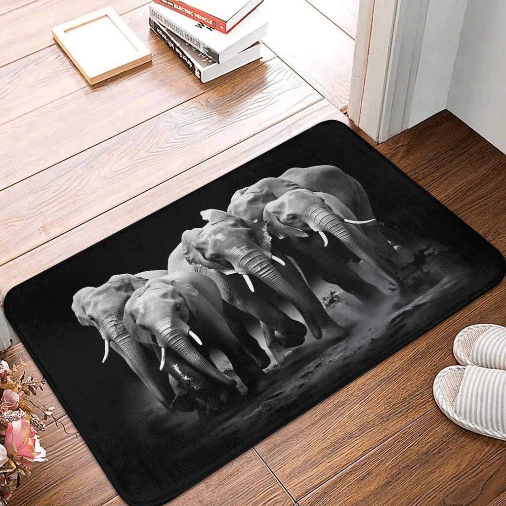 Yin Yang Elephant Tree of Life Design Doormat Non-Slip Entrance Bath Kitchen Floor Door Mat  Toilet Rug Carpet Footpad  Door Mat