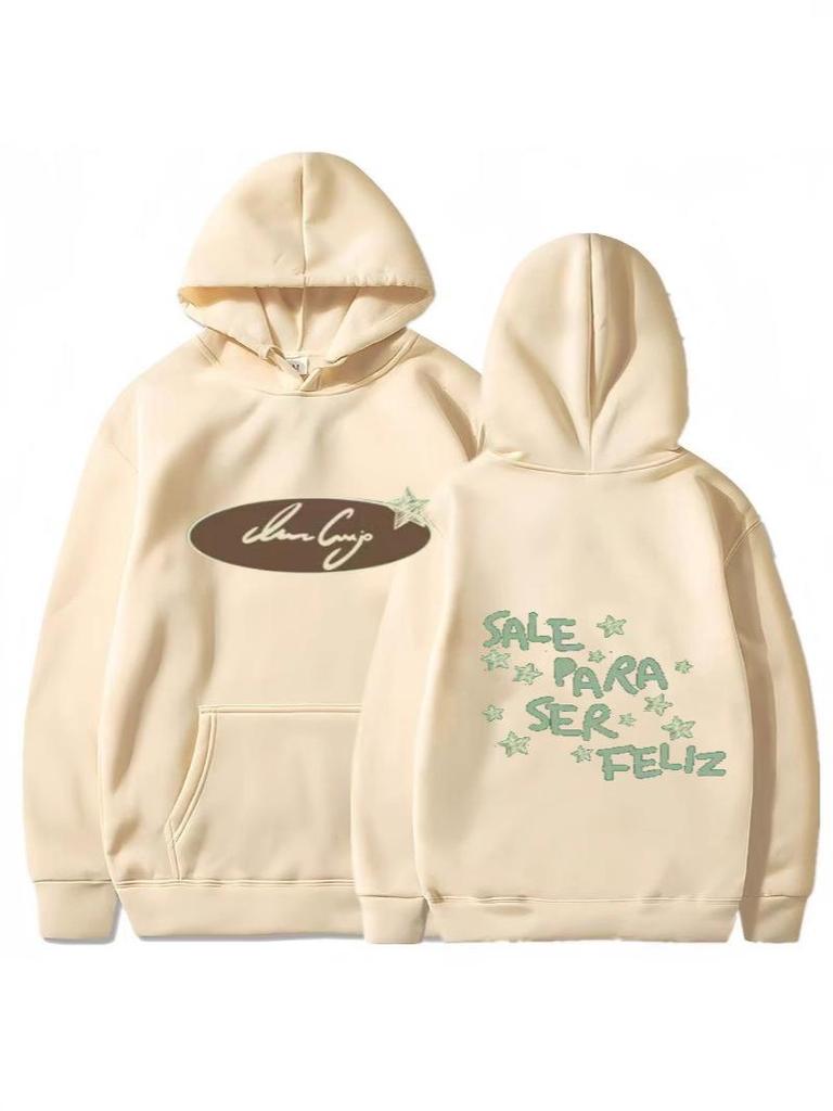 2025 American-Style Star Print Hooded Sweatshirt - Casual, Loose Fit for Autumn and Winter