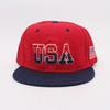 USA Flag Embroidered Flat Brim Snapback Hat, Adjustable American Patriotic Baseball Cap for Men Women