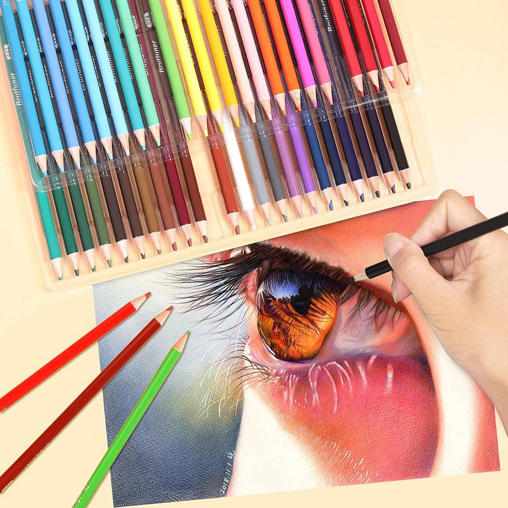 Colored Pencils Set for Kids and Perfect for Beginners and Soft Gift Includes Pencil Sharpener 48-Color Oil-Based Adults, Professionals, Cores, Set,