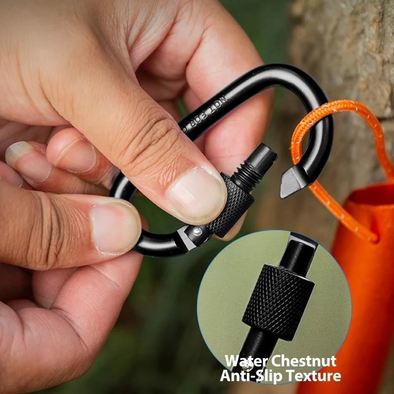 4Pcs Aluminum Alloy D-Ring Carabiner Hammock Hook Hook Organizer Shopping Bag Clip Hook for Outdoor Hiking Travel Backpack