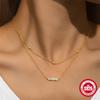 Exquisite Four-Leaf Clover Geometric Oval Shape Fashionable Light Luxury S925 Sterling Silver Ins Simple Wind Necklace