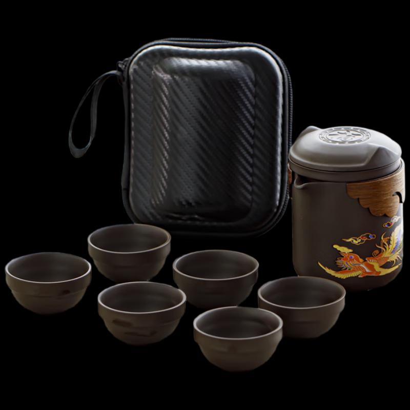 Woding Zisha Color-Changing Portable Travel Tea Set