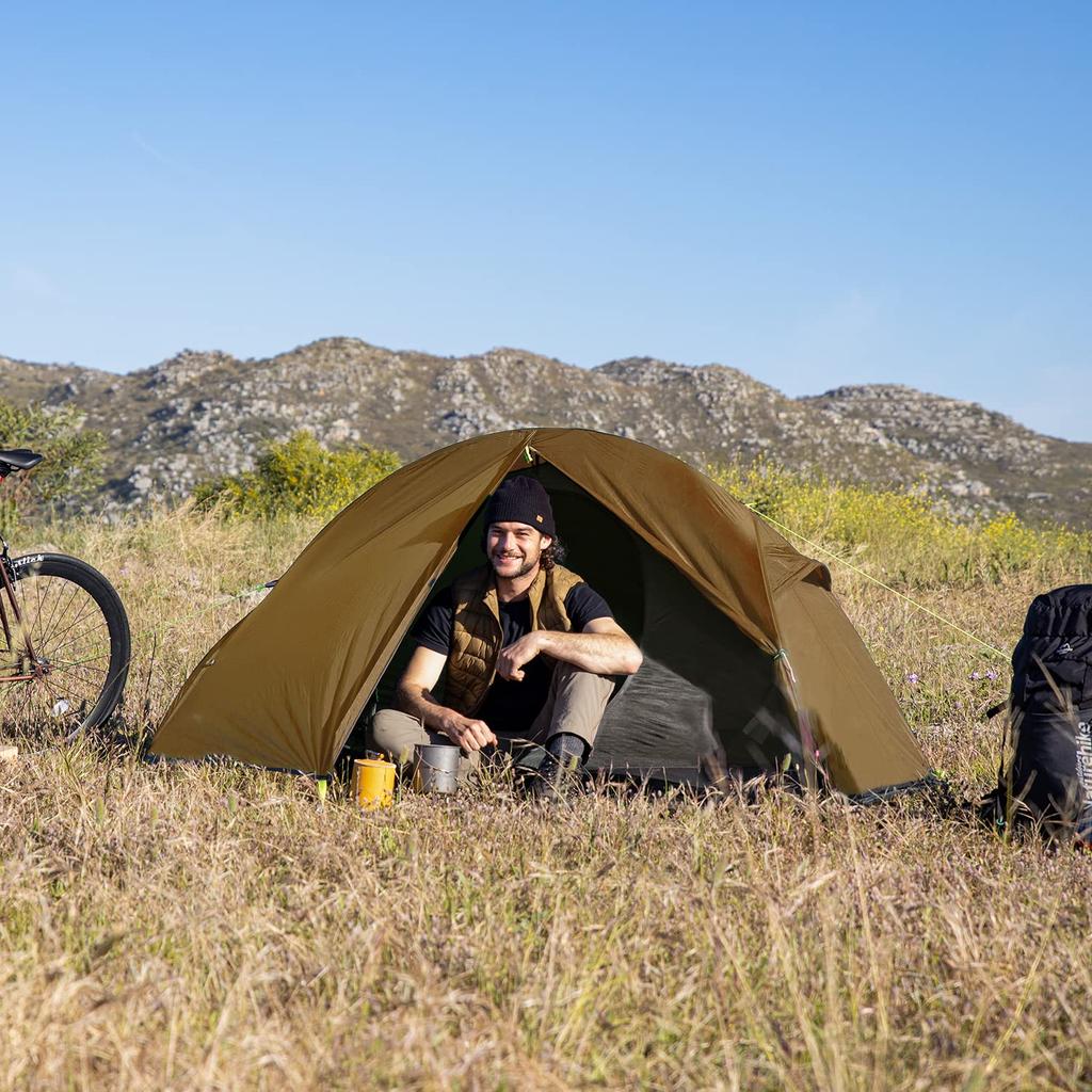 Naturehike Official Shop Cort 1 persoană Cort Solo Ușor Compact Cu Cameră în față Camping Presiunea apei în picioare 3000mm Strat dublu Munte