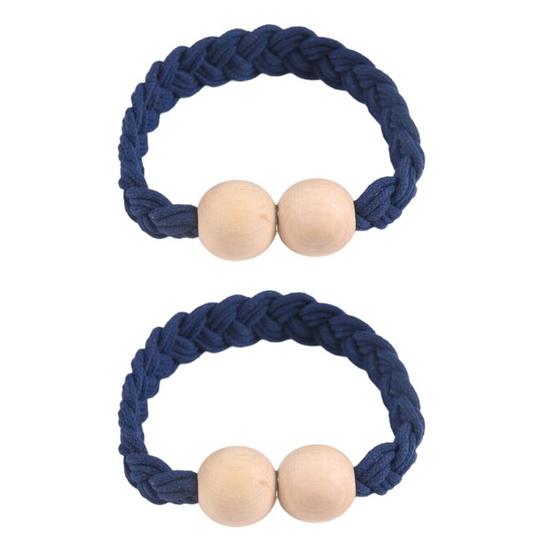 2Pack Wood Magnetic Curtain Tiebacks Simple Rope Curtain Holdbacks for Drapes Handmade
