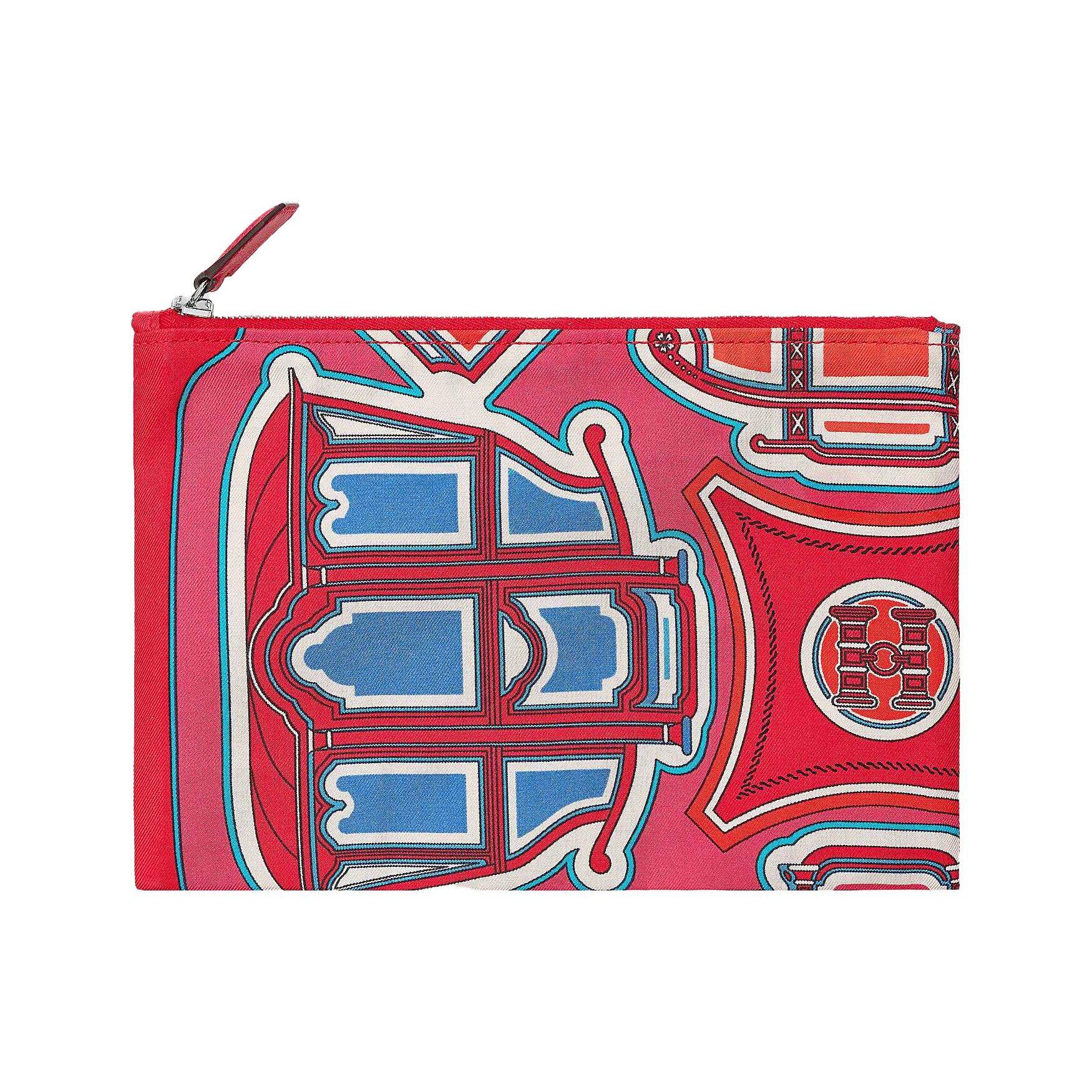 

Hermes Silky Pocket Pattern Print Design Silk Storage Bag Women bags Heart-Red Mexican-Blue H082239CKAB Box Not Included