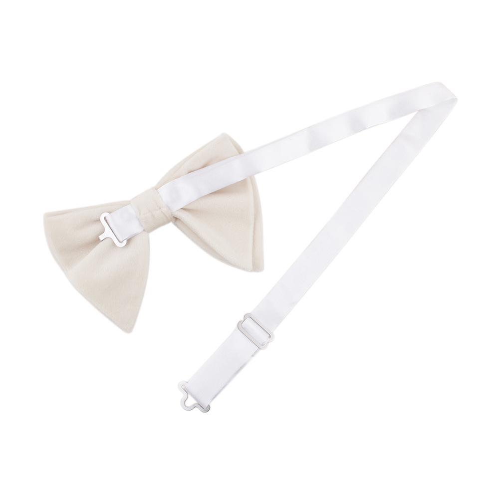 Men's Large Velvet Pre-tied Swallowtail Wingtip Bow Tie - Retro Tuxedo Design